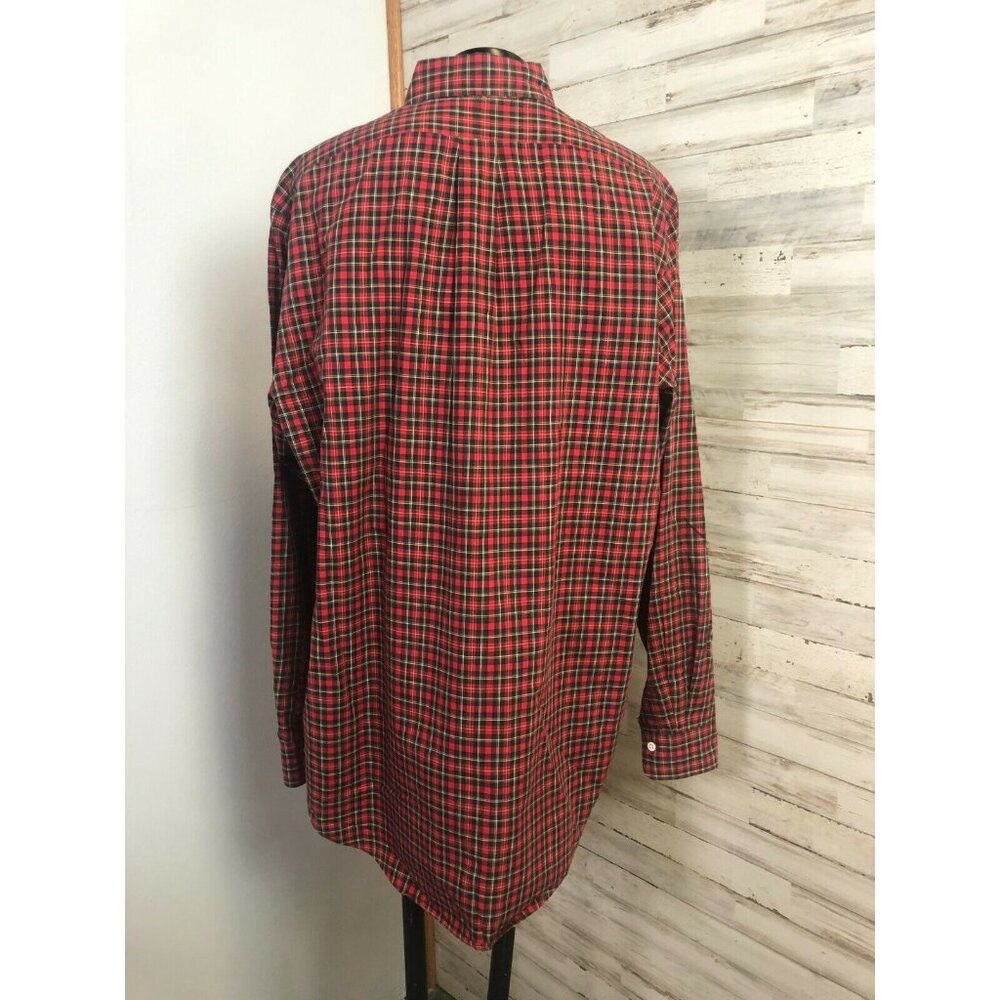 Classic Ralph Lauren Polo Red Plaid Button Down Shirt 100% Cotton Men's Sz. L - Picture 4 of 5
